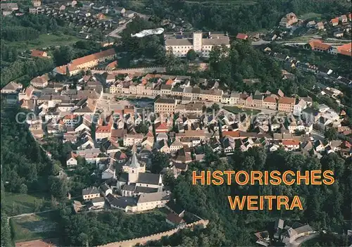 Weitra Historische Stadt Schloss Stadtmauer Fliegeraufnahme Kat. Weitra