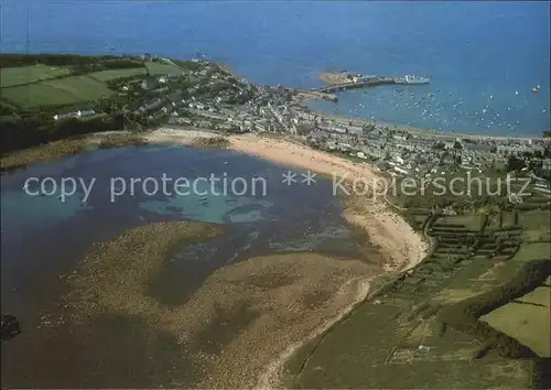 Porthcressa Beach aerial view