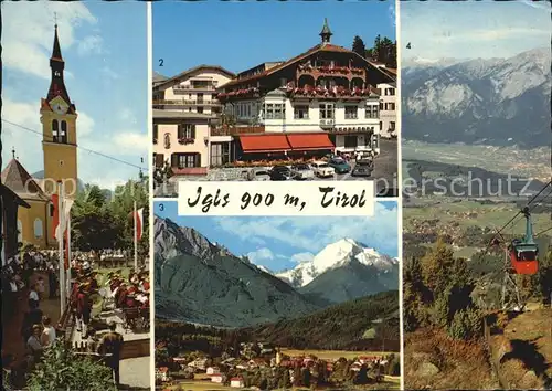 Igls Tirol Kirche Dorfmusik Sporthotel Serles Stubaier Alpen Patscherkofelbahn Kabinenbahn Kat. Innsbruck