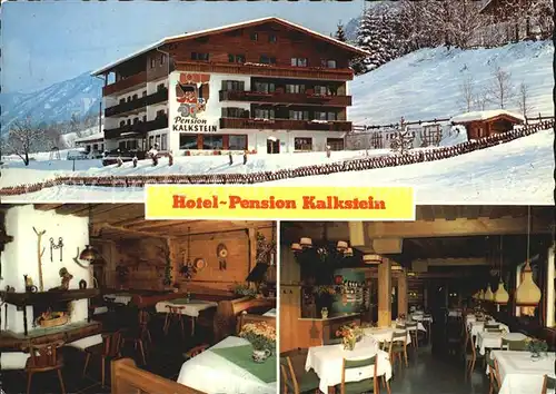 Kirchdorf Tirol Hotel Pension Kalkstein Restaurant Winterpanorama Kat. Kirchdorf in Tirol Wilder Kaiser