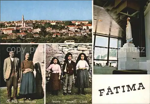 Fatima Gesamtansicht Bewohner Marienstatue Kat. Portugal