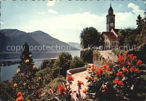 Ronco sopra Ascona Panorama Lago Maggiore Kirche