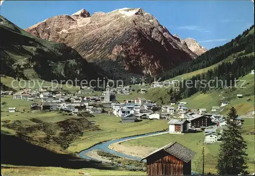 Lech Vorarlberg Panorama gegen Schafberg Lechtaler Alpen Kat. Lech
