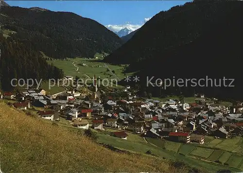 Nauders Tirol Ortsansicht mit Kirche Reschenpass Blick auf Ortler Kat. Nauders