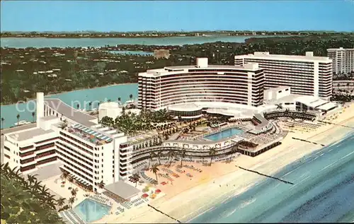 Miami Beach Fontainebleau Hotel Fliegeraufnahme Kat. Miami Beach