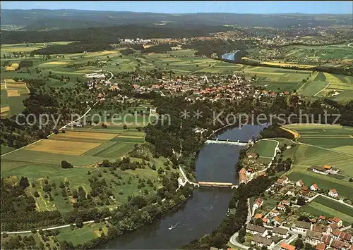 Altenburg Rheinau Baden Fliegeraufnahme mit Rheinbruecke Kat. Rheinau