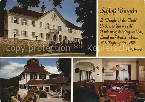 Kandern Schloss Buergeln Restaurant Kat. Kandern