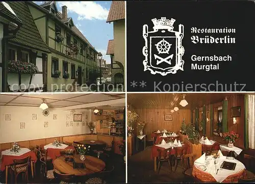 Gernsbach Restaurant Bruederlin Kat. Gernsbach