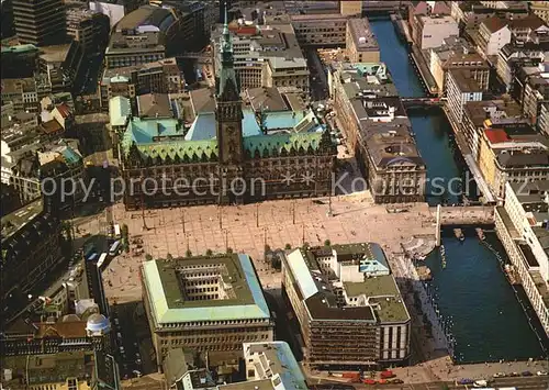 Hamburg Fliegeraufnahme Rathaus  Kat. Hamburg