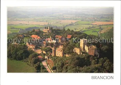 Brancion Fliegeraufnahme mit Burg Kat. Martailly les Brancion