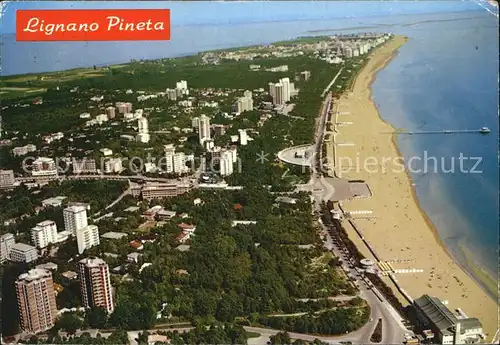 Lignano Pineta Fliegeraufnahme mit Strand Kat. Lignano