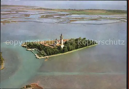 Grado Fliegeraufnahme Laguna Insel S. Maria di Barbana Kat. Italien