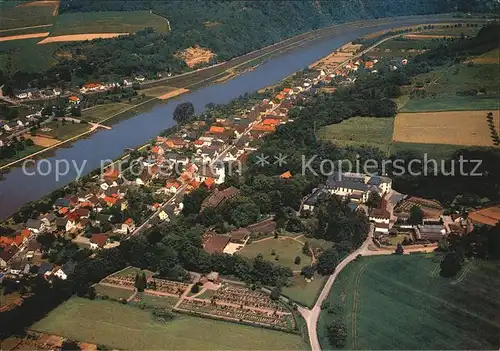 Herstelle Weser Fliegeraufnahme Beverungen Kat. Beverungen