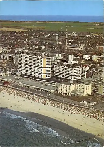 Westerland Sylt Fliegeraufnahme mit Strand Kat. Westerland