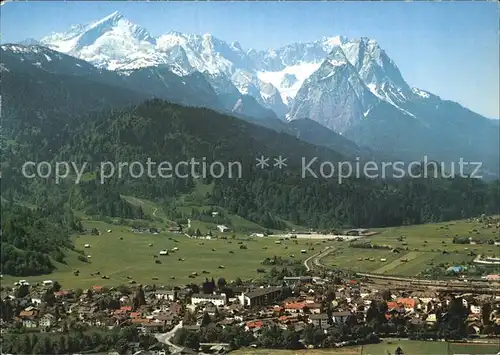 Garmisch Partenkirchen Fliegeraufnahme Kinder  und Rheumakinderklinik Kat. Garmisch Partenkirchen