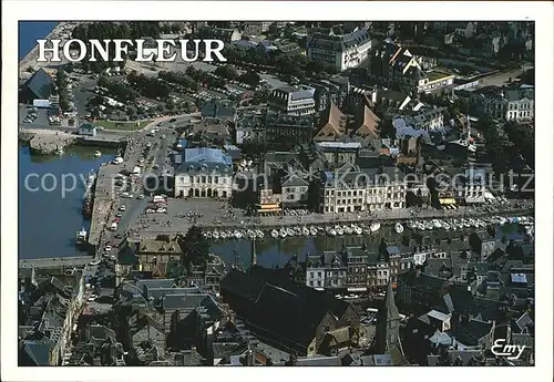 Honfleur Eglise Ste Catherine et le Vieux Bassin Vue aerienne Kat. Honfleur