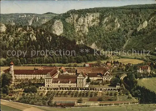 Beuron Donautal Erzabtei Beuron mit Burg Wildenstein Kat. Beuron
