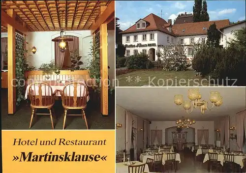 Bad Hersfeld Hotel und Restaurant Martinsklause Gastraum Kat. Bad Hersfeld