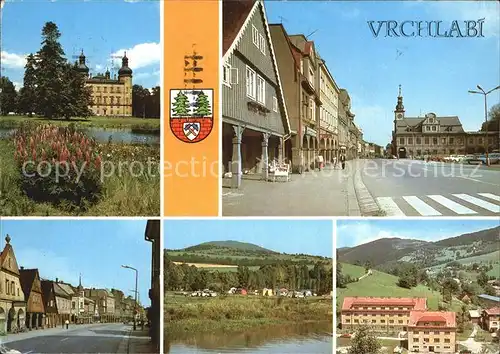 Vrchlabi Schloss Kirche Strassenpartie Park Spindlerova Mlyna Kat. Hohenelbe