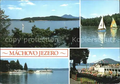Machovo Jezero Macha See Ausflugsdampfer Terrasse Kat. Tschechische Republik