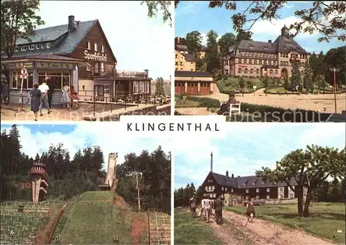 Klingenthal Vogtland HOG Sport Hotel Rathaus Aschbergschanze Jugendherberge Klement Gottwald Kat. Klingenthal Sachsen