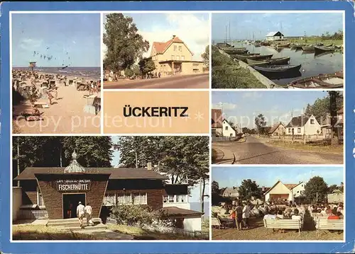 ueckeritz Usedom Strand Ratscafe Bootshafen Achterwasser Hauptstr Cafe Oriental Tanzbar Fischerhuette Kurplatz Kat. ueckeritz Usedom