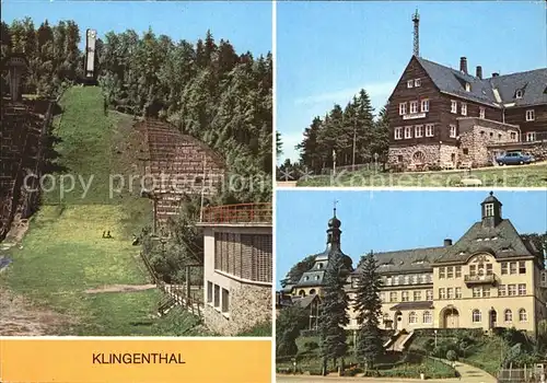 Klingenthal Vogtland Gr Aschbergschanze JH Klement Gottwald Rathaus Kat. Klingenthal Sachsen