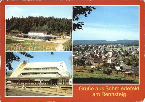 Schmiedefeld Rennsteig Waldbad Crux FDGB Erholungsheim DSF Panorama Kat. Schmiedefeld Rennsteig
