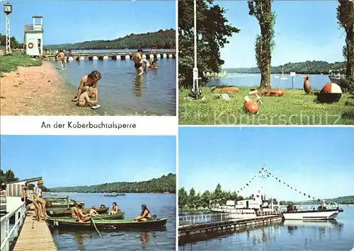 Koberbachtalsperre Liegewiese Bootsanlegestellen Kat. Zwickau