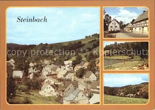 Steinbach Eichsfeld Teilansicht Dorfstrasse Freibad Panorama Kat. Leintal