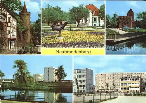 Neubrandenburg Wiekhaus Moenchenturm Stadtpark Treptower Tor Schwanenteich Erich Weinert Oberschule Kat. Neubrandenburg