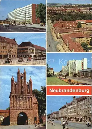 Neubrandenburg Rat des Bezirks Centrum Warenhaus Friedlaender Tor Blick vom Haus der Kultur Hotel Vier Tore Thaelmann Str Kat. Neubrandenburg