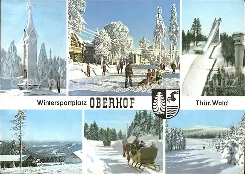 Oberhof Thueringen Winteridylle Sprungschanze Pferdeschlittenfahrt Kat. Oberhof Thueringen