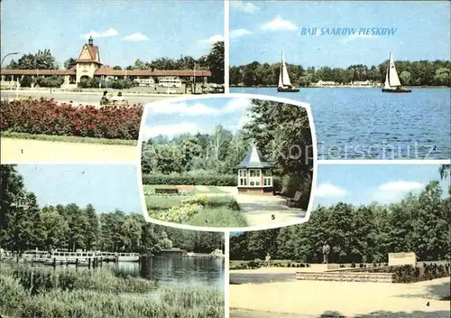 Bad Saarow Pieskow Johannes Becher Platz Scharmuetzelsee Schiffsanlegestelle Johannes Becher Denkmal Solquelle Kat. Bad Saarow