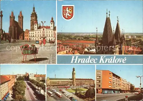 Hradec Kralove Zizkaplatz Kirche Strassenpartie Kat. Hradec Kralove Koeniggraetz