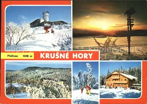 Krusne Hory Plesivec Winterpanorama Erzgebirge Berghotel Kat. Tschechische Republik