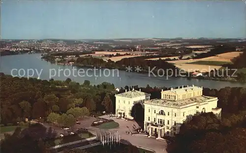 Essen Ruhr Villa Huegel mit Baldeneysee Fliegeraufnahme Kat. Essen