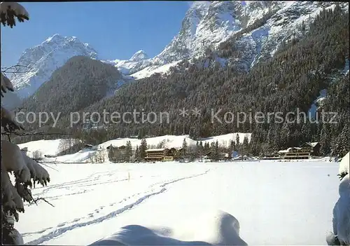 Hintersee Berchtesgaden mit Reiteralpe Winterpanorama Berchtesgadener Alpen Kat. Berchtesgaden