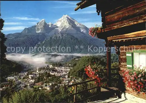 Berchtesgaden Panorama Blick auf Watzmann Berchtesgadener Alpen Kat. Berchtesgaden