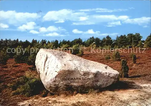 Bad Bevensen Grantfindling Gedenkstein Hermann Loens Buenstorfer Heide Kat. Bad Bevensen