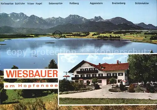 Fuessen Allgaeu Gaststaette Pension Wiesbauer am Hopfensee Allgaeuer Alpen Kat. Fuessen