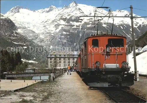 Gletsch Eisenbahn Bahnhof Rhonegletscher Kat. Rhone