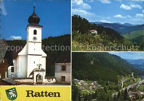 Ratten Kirche Landschaft Panorama Kat. Ratten