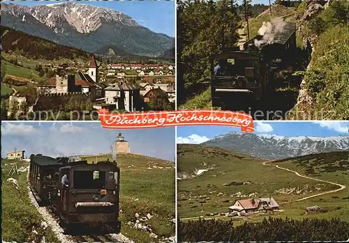 Puchberg Schneeberg Panorama Burg Kirche Zahnradbahn Elisabethkirche Damboeckhaus Kat. Puchberg am Schneeberg