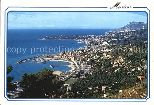 Menton Alpes Maritimes Vue generale sur Cap Martin et Monaco Cote d Azur Kat. Menton