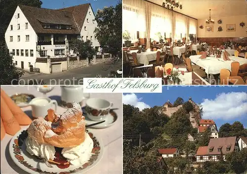 Hohenstein Kirchensittenbach Gasthof Felsburg Restaurant Windbeutel Kat. Kirchensittenbach