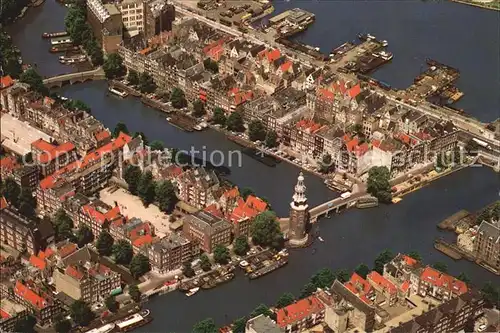 Amsterdam Niederlande Montelbaanstoren en omgeving Luchtopname Montelbaanturm Kat. Amsterdam