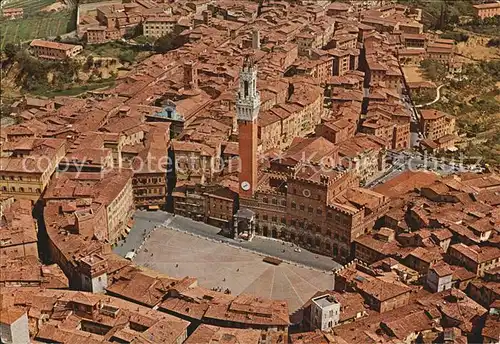 Siena Piazza Il Campo Palazzo Pubblico veduta aerea Kat. Siena