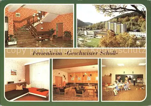 Alexisbad Harz Ferienheim Geschwister Scholl Foyer Friedensdenkmal Zimmer Restaurant Kinderspielplatz Kat. Harzgerode