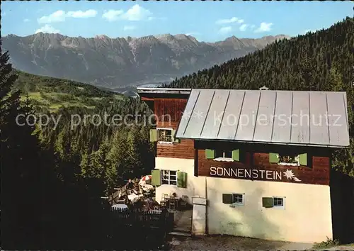 Fulpmes Tirol Ausflugsort und Gasthof Sonnenstein mit Nordkette Alpenpanorama Kat. Fulpmes